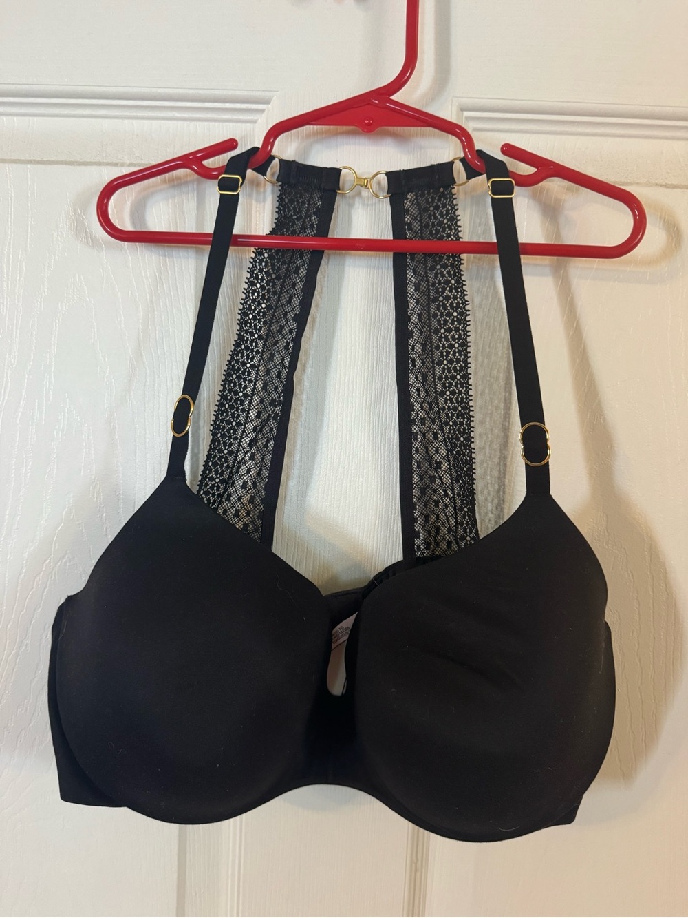 Victoria's Secret Black Lace-Back Molded T-Shirt Bra